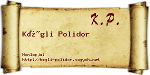 Kégli Polidor névjegykártya